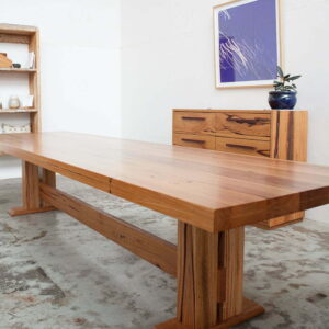 timber Pedestal dining table