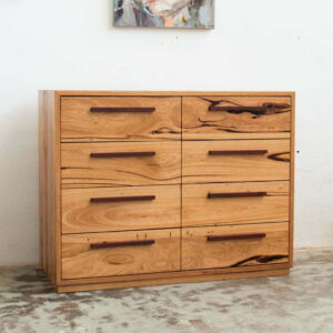Recycled timber tallboy with jarrah drawers