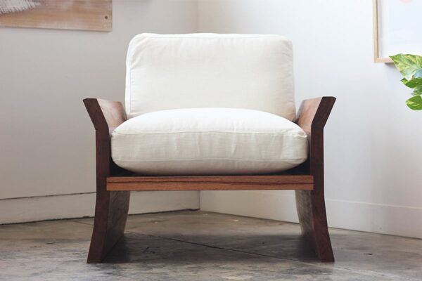 Kumo armchair in ivory upholstery