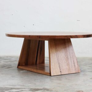 oval timber coffee table