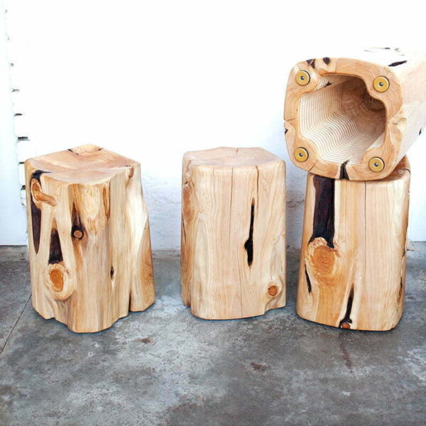Quadlobe timber stool