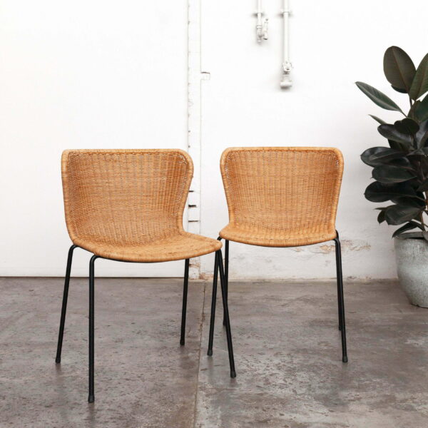 Chair 603 rattan and metal dining chair