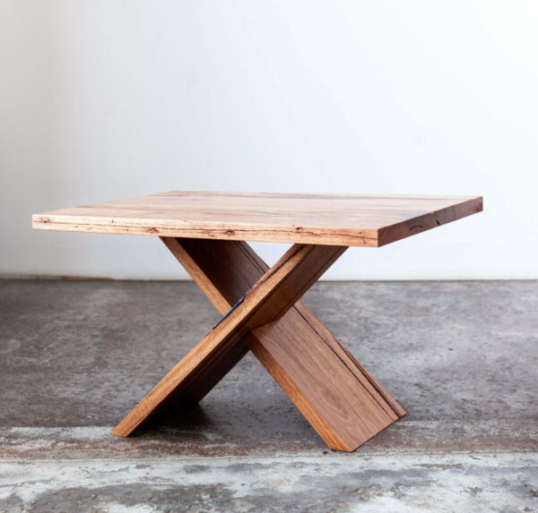 Timber cross leg side table