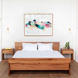 Kumo timber bed with Classic bedside tables