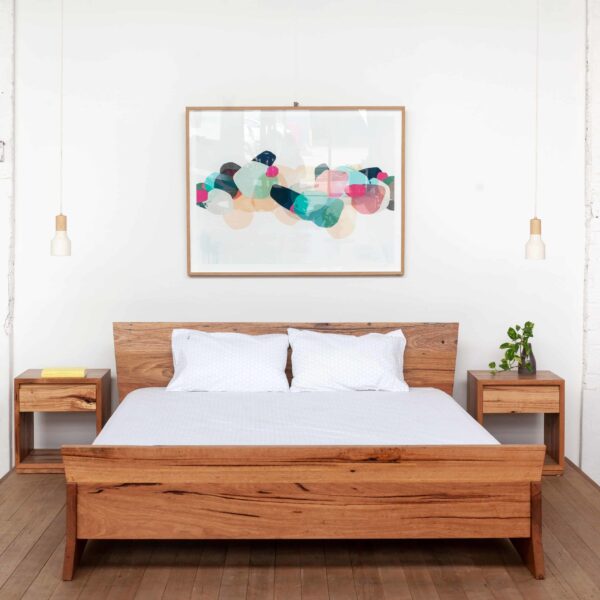 Kumo timber King sized bed with Classic bedside tables