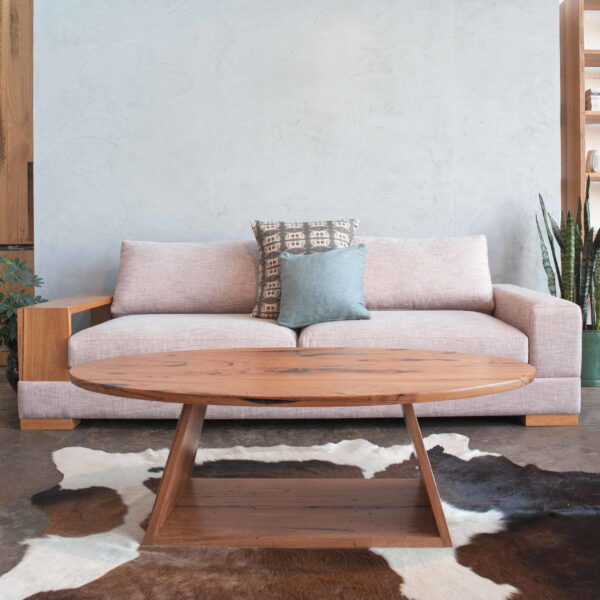 blush neptune sofa with coffee table