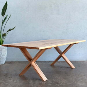 Tallulah timber cross leg dining table