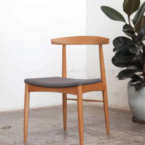 timber chair with fabric seat