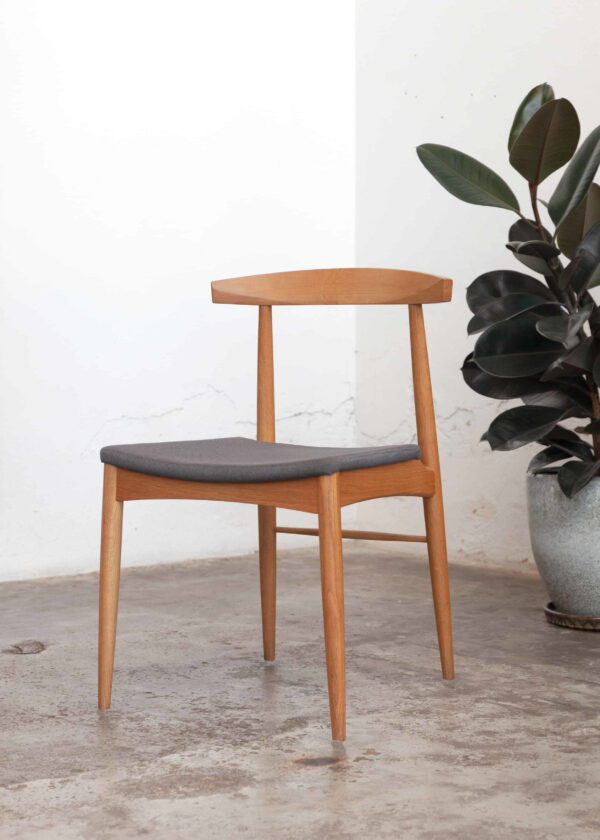 timber chair with fabric seat