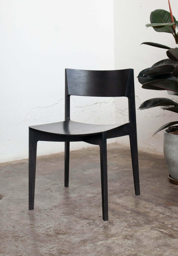 Black timber dining chair