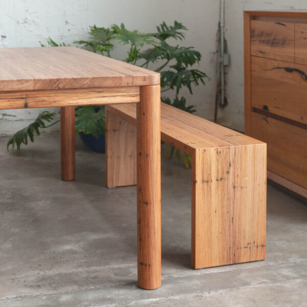Eden timber dining table and dining bench
