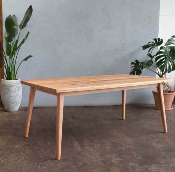 timber dining table made from Tasmanian oak