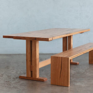 Pedestal wooden dining table
