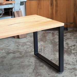 timber desk with steel legs
