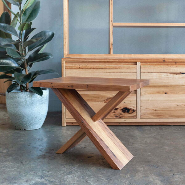 cross leg timber side table