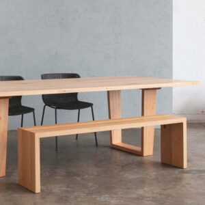 timber dining table and dining bench seat