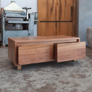 Timber coffee table with drawers