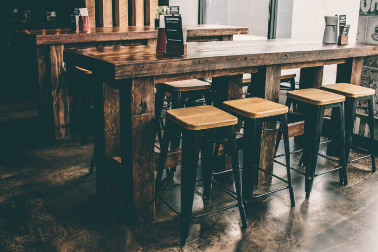 rustic recycled timber commercial tables
