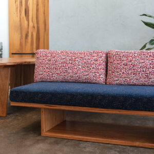Messmate Custom daybed and upholstered in two tone fabric