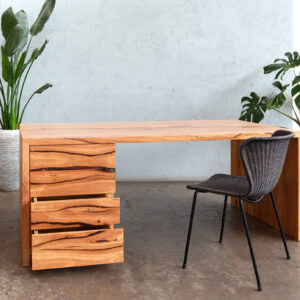 Messmate timber desk with drawers